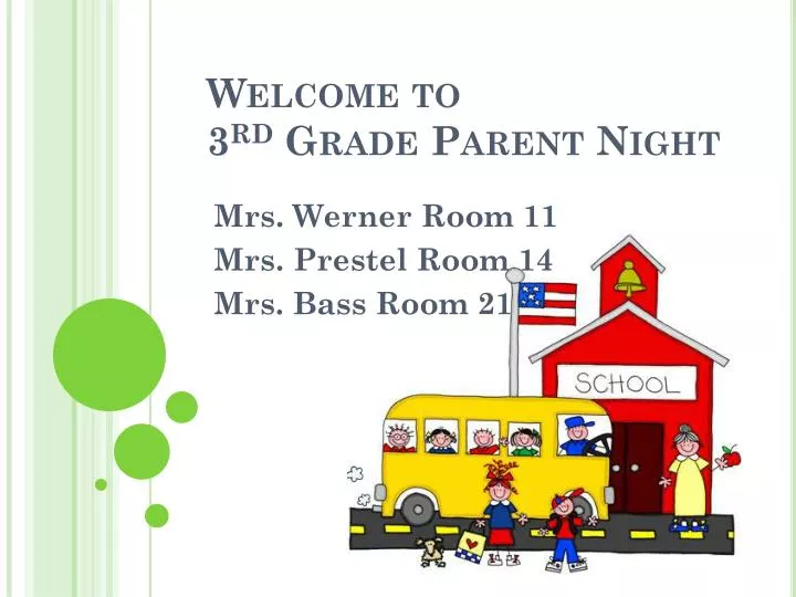 welcome to 3 rd grade parent night