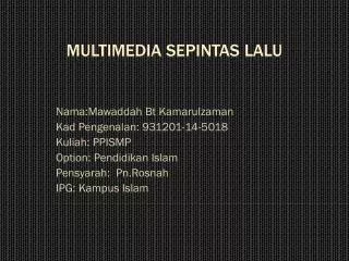 multimedia sepintas lalu