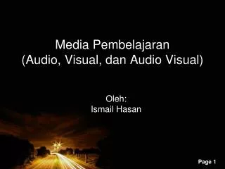 Media Pembelajaran (Audio, Visual, dan Audio Visual)