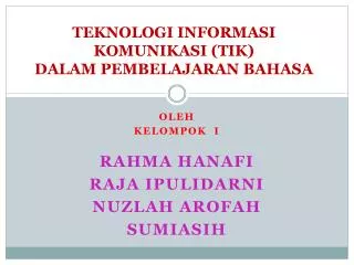 PPT - PEMANFAATAN TIK DI DALAM PEMBELAJARAN PowerPoint Presentation ...