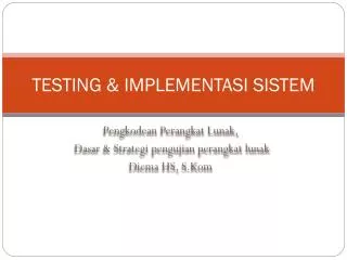 testing implementasi sistem