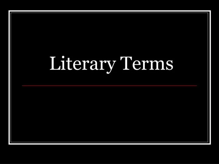 literary terms