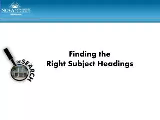 Finding the Right Subject Headings