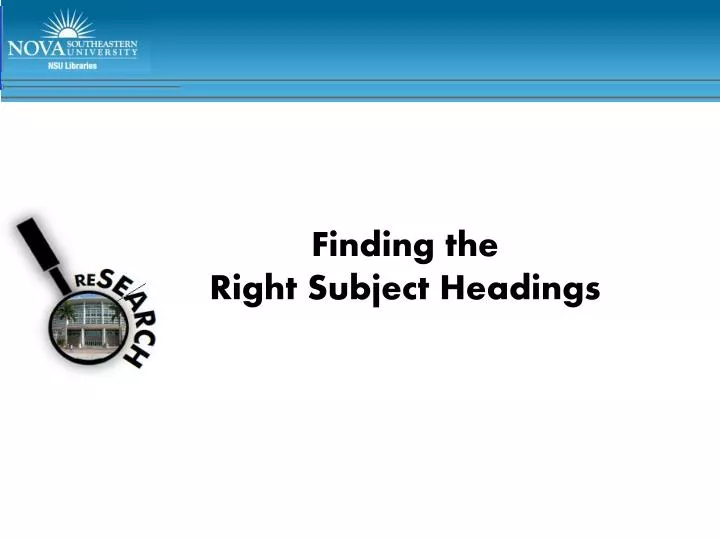 finding the right subject headings