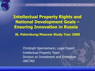 Christoph Spennemann, Legal Expert 	Intellectual Property Team