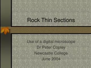 Rock Thin Sections