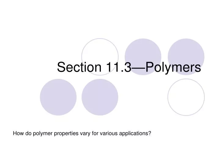 section 11 3 polymers