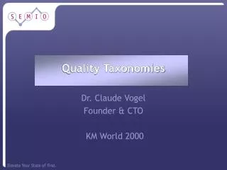 Quality Taxonomies