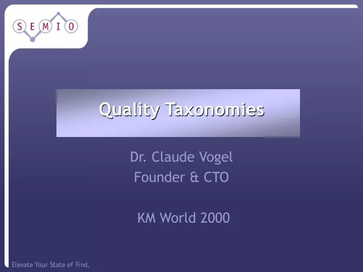 quality taxonomies