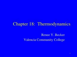 Chapter 18: Thermodynamics