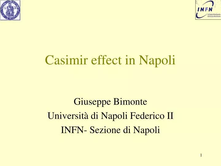 casimir effect in napoli