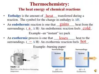 Thermochemistry: The heat energy of chemical reactions