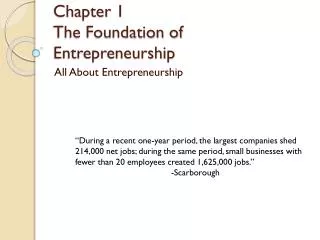 Chapter 1 The Foundation of Entrepreneurship