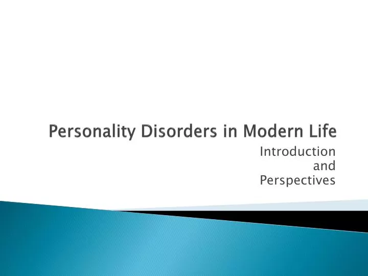 personality disorders in modern life