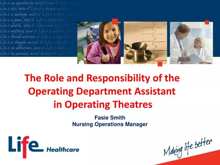 the role and responsibility of the operating department assistant in operating theatres