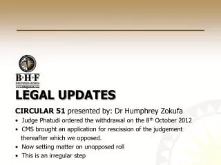 Legal updates