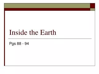 inside the earth