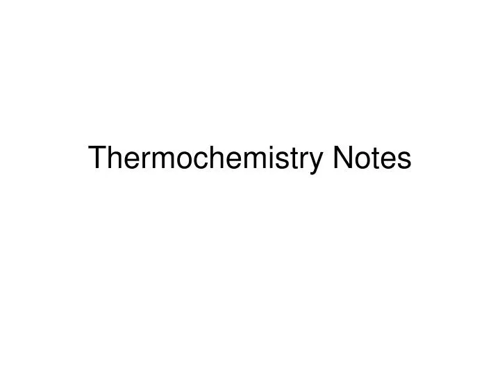 thermochemistry notes