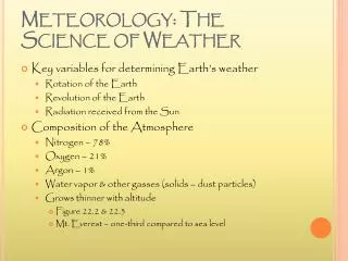 meteorology the science of weather