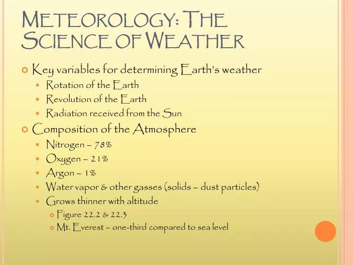 meteorology the science of weather