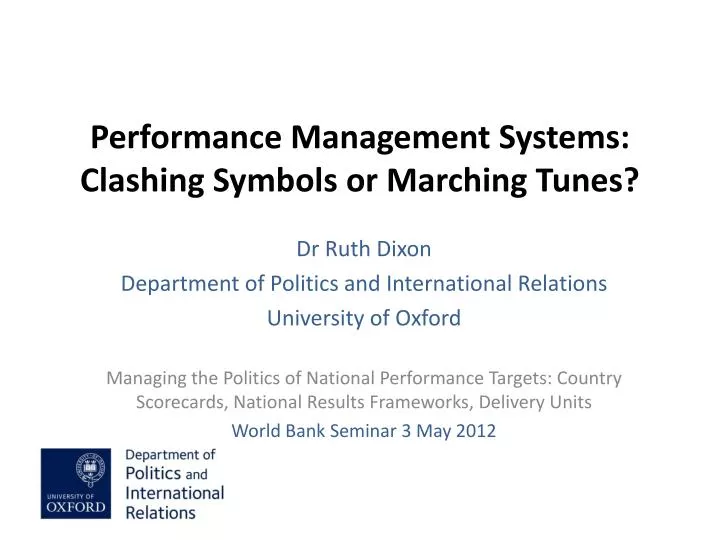 performance management systems clashing symbols or marching tunes