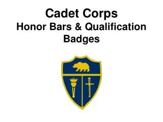 Cadet Corps Honor Bars &amp; Qualification Badges