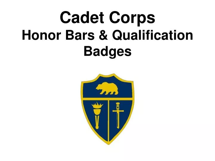 cadet corps honor bars qualification badges