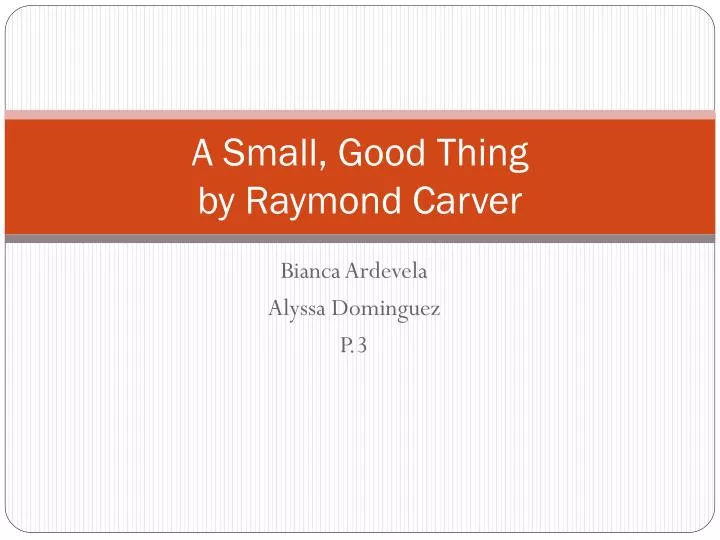 a small good thing by raymond carver