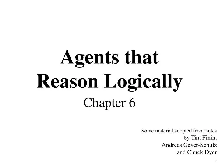 agents that reason logically