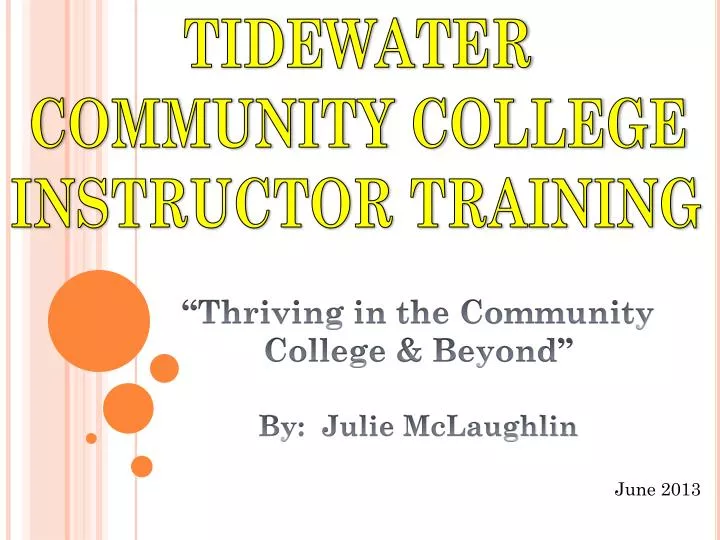 tidewater community college instructor training