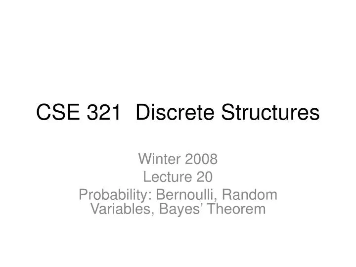 cse 321 discrete structures