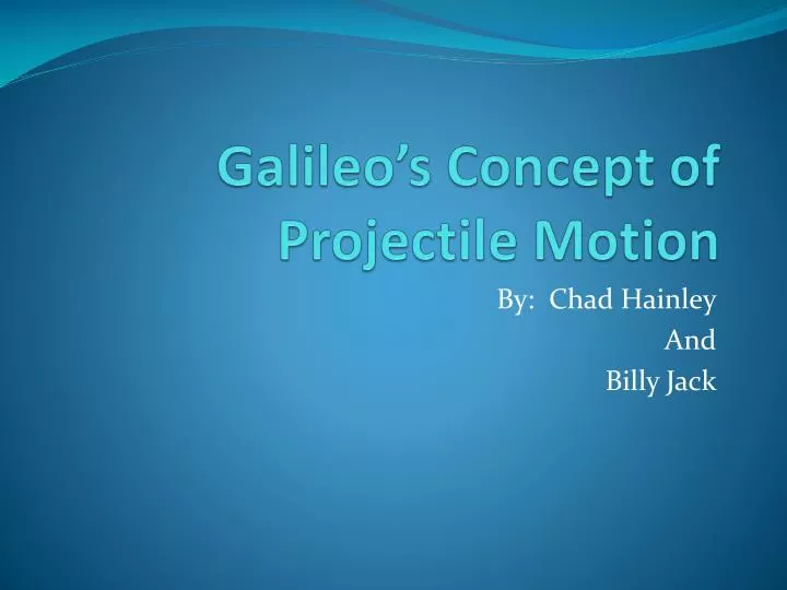 galileo s concept of projectile motion