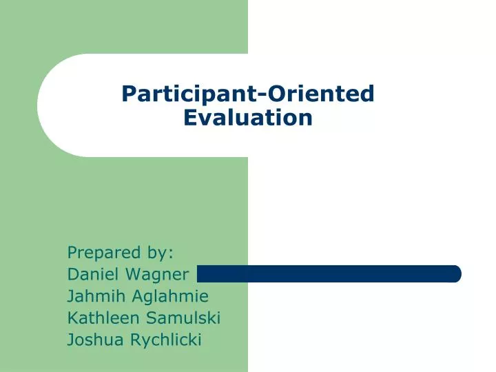 participant oriented evaluation