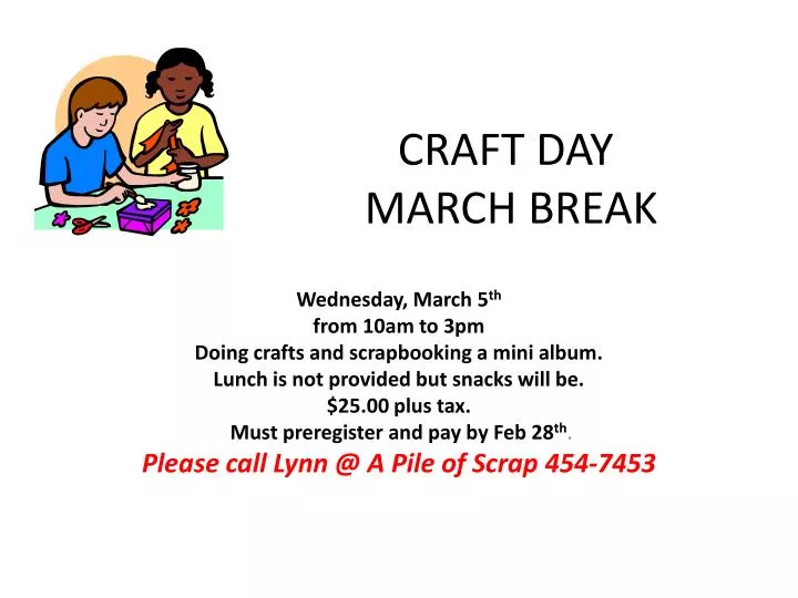 craft day march break