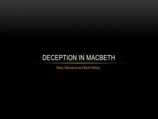 Deception in Macbeth