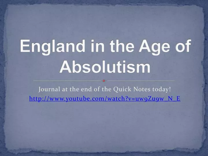 england in the age of absolutism