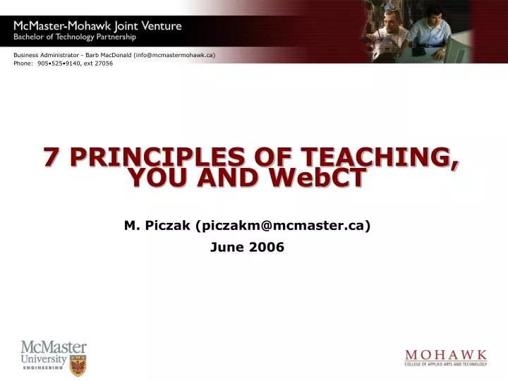 7 principles of teaching you and webct
