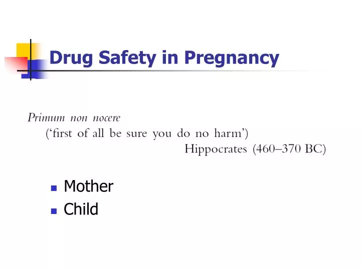 drug safety in pregnancy