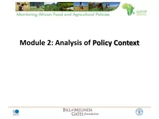 Module 2: Analysis of Policy Context
