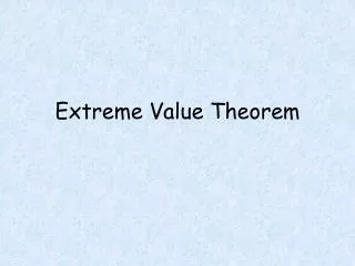 Extreme Value Theorem