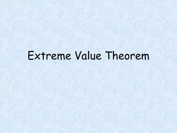 extreme value theorem