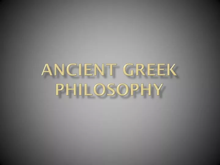 ancient greek philosophy