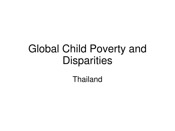 global child poverty and disparities