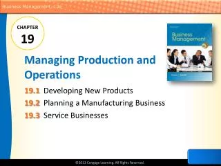 Managing Production and Operations