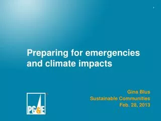 Preparing for emergencies and climate impacts