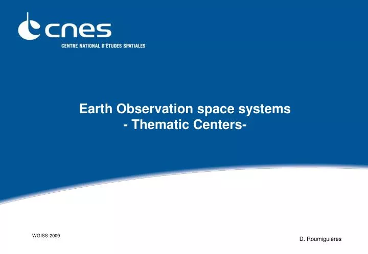 earth observation space systems thematic centers