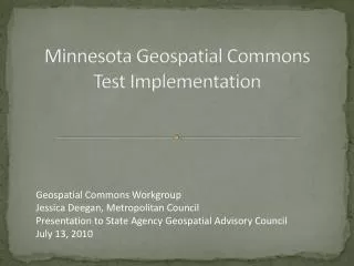 Minnesota Geospatial Commons Test Implementation