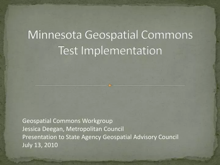 minnesota geospatial commons test implementation