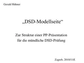 „DSD-Modellseite“