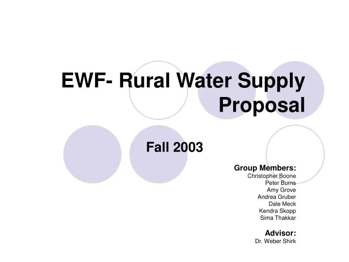 ewf rural water supply proposal